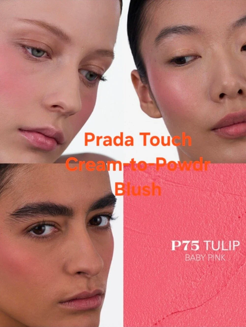 Prada Touch Cream-to-Powder Blush P25 TULIP/Baby pink. NEW💕